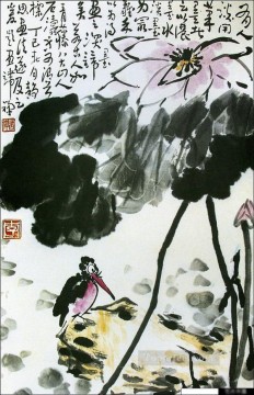 中国 Painting - リークチャンスイレンと鳥の伝統的な中国